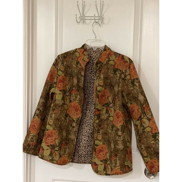 Unbranded Jackets & Blazers - Batik Print Quilted Light Reversible Open Jacket Womens Bohemian Size Medium